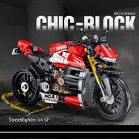 Thumbnail for Building Blocks Tech MOC Streetfighter V4 SP Motorcycle Bricks Toy 672006 - 2