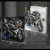 Thumbnail for Building Blocks Tech MOC Suzuki B-King Racing Motorcycle Bricks Toy Construction Set Toys - 6