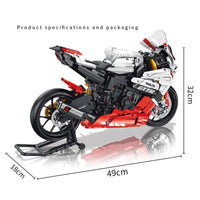 Thumbnail for Building Blocks Tech MOC YAMAHA R1 Sport Motorcycle Bricks Toys 672104 - 6