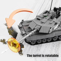 Thumbnail for Building Blocks Military WW2 Leopard 2A7 Ice Cavalry Tank Bricks Toy - 6