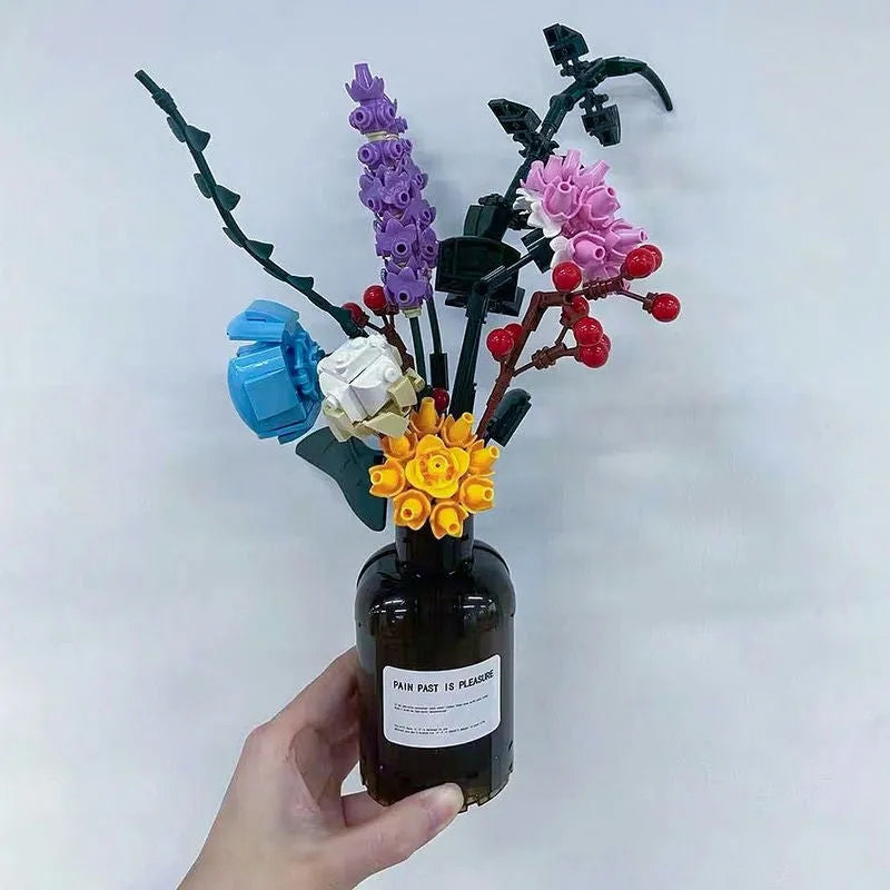 Building Blocks MOC Bottled Flowers Pot Bouquet Bricks Kids Toys 92012 Construction Set Toys - 3