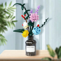 Thumbnail for Building Blocks MOC Bottled Flowers Pot Bouquet Bricks Kids Toys 92012 Construction Set Toys - 7