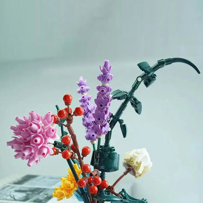 Building Blocks MOC Bottled Flowers Pot Bouquet Bricks Kids Toys 92012 Construction Set Toys - 5