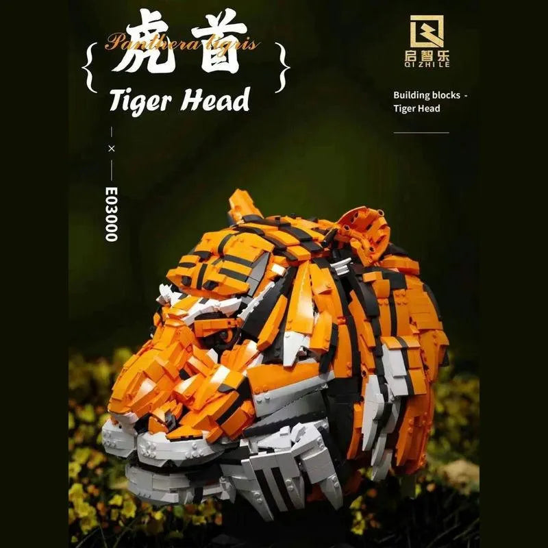 Building Blocks MOC Creative Idea Expert Zodiac Signs Tiger Head King of Beasts - 6