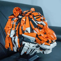 Thumbnail for Building Blocks MOC Creative Idea Expert Zodiac Signs Tiger Head King of Beasts Construction Set Toys - 4