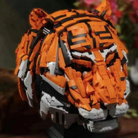 Thumbnail for Building Blocks MOC Creative Idea Expert Zodiac Signs Tiger Head King of Beasts - 8
