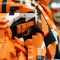 Thumbnail for Building Blocks MOC Creative Idea Expert Zodiac Signs Tiger Head King of Beasts Construction Set Toys - 3