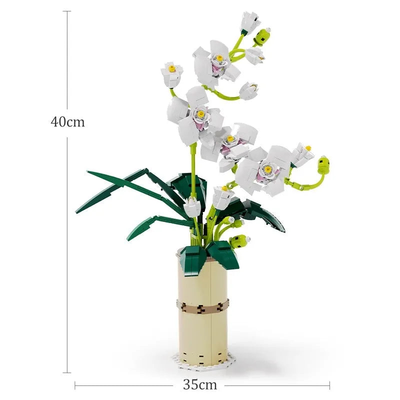 Building Blocks MOC Flower Bouquet Orchid Romantic Bricks Toy Construction Set Toys - 2