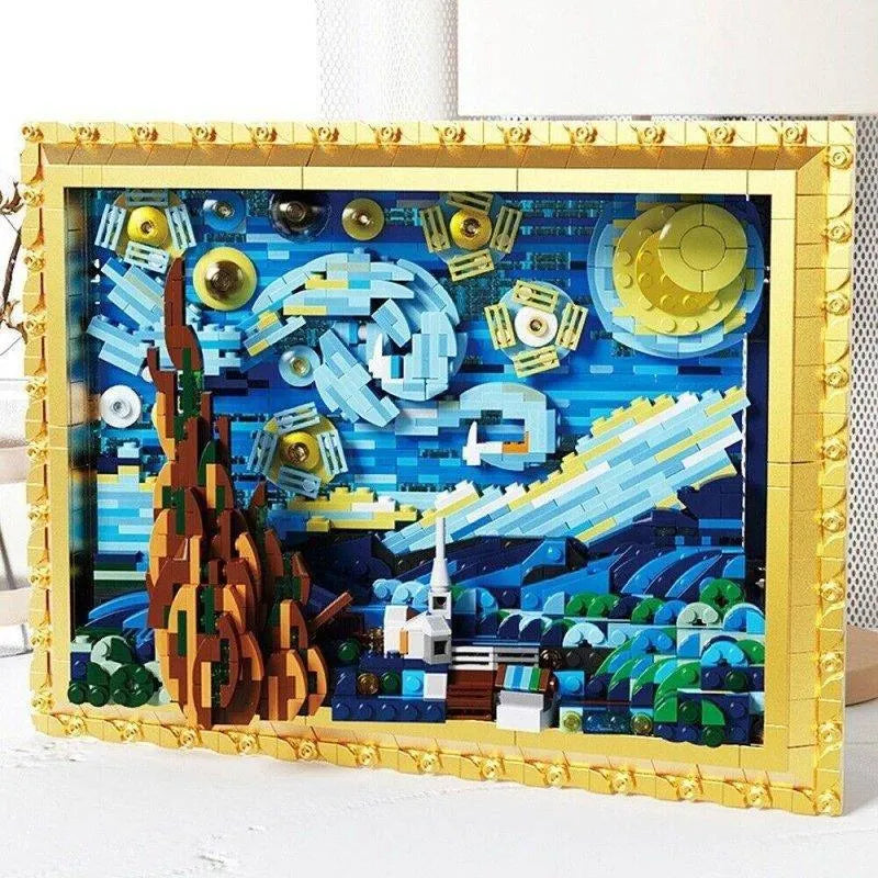 Building Blocks MOC Ideas Art 3D Starry Night Picture Frame Bricks Kids Toys Construction Set Toys - 10