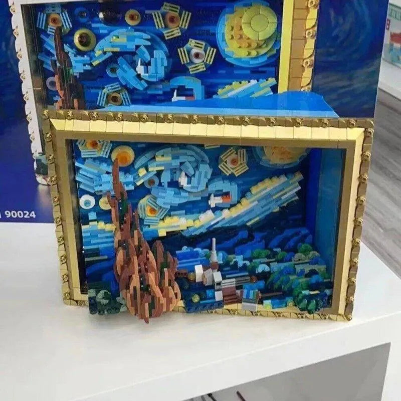 Building Blocks MOC Ideas Art 3D Starry Night Picture Frame Bricks Kids Toys Construction Set Toys - 4