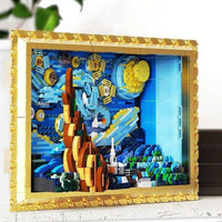 Thumbnail for Building Blocks MOC Ideas Art 3D Starry Night Picture Frame Bricks Kids Toys - 11