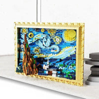 Thumbnail for Building Blocks MOC Ideas Art 3D Starry Night Picture Frame Bricks Kids Toys - 7