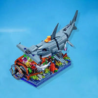 Thumbnail for Building Blocks MOC Ideas Coast Guard Bionic Mech Shark Bricks Toy - 6