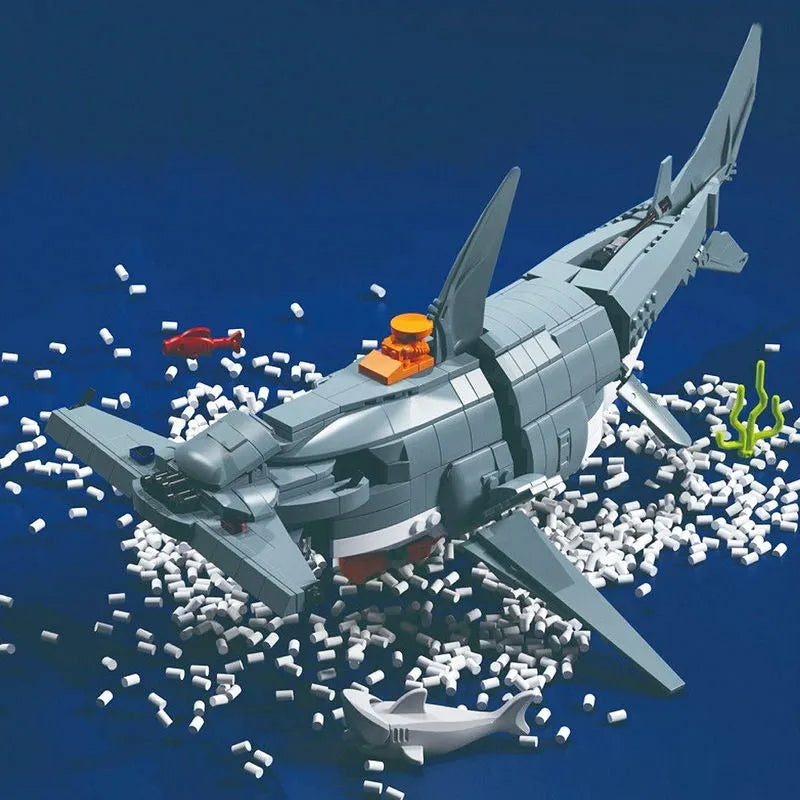 Building Blocks MOC Ideas Coast Guard Bionic Mech Shark Bricks Toy Construction Set Toys - 3