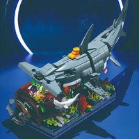 Thumbnail for Building Blocks MOC Ideas Coast Guard Bionic Mech Shark Bricks Toy - 4