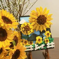 Thumbnail for Building Blocks MOC Ideas Sunflowers Helianthus Art Painting Bricks Toy - 7