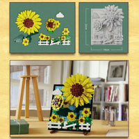 Thumbnail for Building Blocks MOC Ideas Sunflowers Helianthus Art Painting Bricks Toy - 6