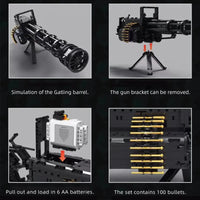 Thumbnail for Building Blocks MOC Motorized Military Gatling Gun Cannon Bricks Toy 86001 - 4