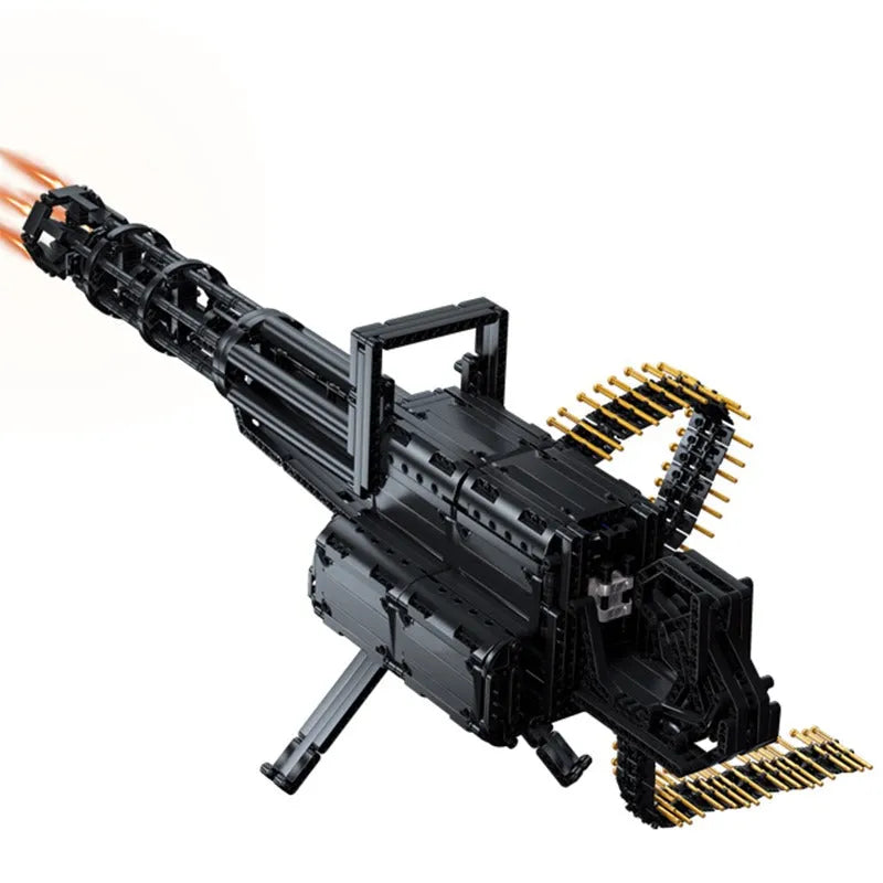 Building Blocks MOC Motorized Military Gatling Gun Cannon Bricks Toy 86001 - 2