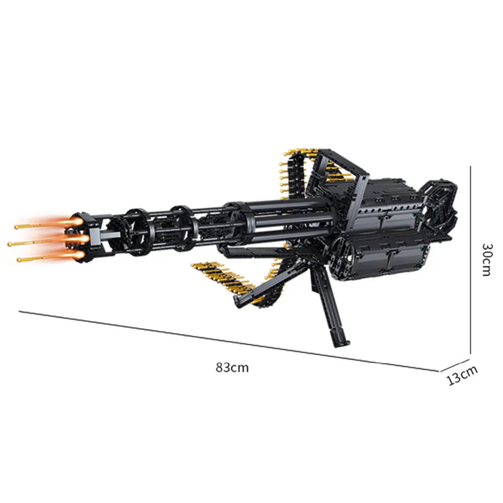 Building Blocks MOC Motorized Military Gatling Gun Cannon Bricks Toy 86001 - 3