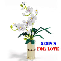 Thumbnail for Building Blocks MOC Romantic Flowers Cotton Bouquet Bricks Kids Toy Construction Set Toys - 2