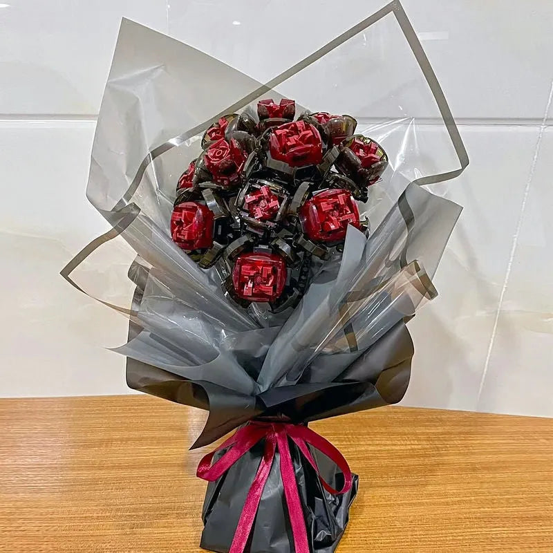Building Blocks MOC Romantic Rose Flower Bouquet Bricks Toys Kids 92009 Construction Set Toys - 8