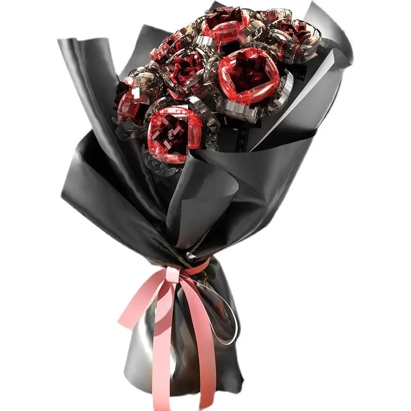 Building Blocks MOC Romantic Rose Flower Bouquet Bricks Toys Kids 92009 Construction Set Toys - 5