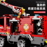 Thumbnail for Building Blocks Technic MOC 6523 Jetting Fire Engine Truck Bricks Toys - 3