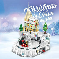 Thumbnail for Building Blocks Christmas Winter City Train Town Santa Claus Bricks Toy - 2