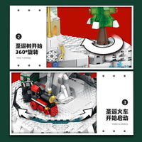 Thumbnail for Building Blocks Christmas Winter City Train Town Santa Claus Bricks Toy - 6