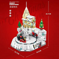 Thumbnail for Building Blocks Christmas Winter City Train Town Santa Claus Bricks Toy - 3