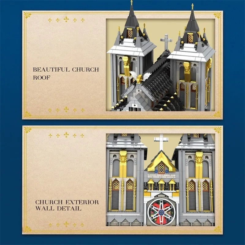 Building Blocks Creator Expert MOC Medieval Town Church Bricks Toy EU - 10