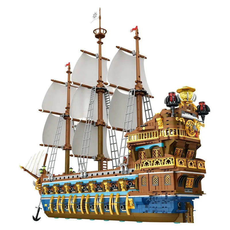 Building Blocks Creator Expert MOC The Royal Fleet Sun Pirates Ship Bricks Toy - 8