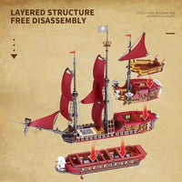 Thumbnail for Building Blocks Creator MOC The Royal Pirate Revenge Ship Bricks Toy 66010 Construction Set Toys - 6
