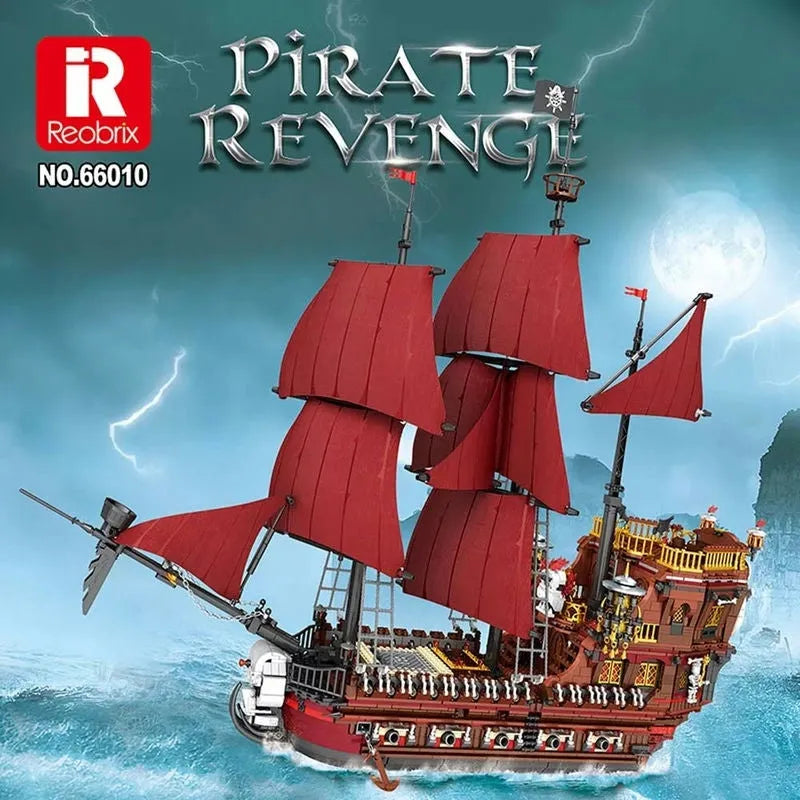 Building Blocks Creator MOC The Royal Pirate Revenge Ship Bricks Toys - 2