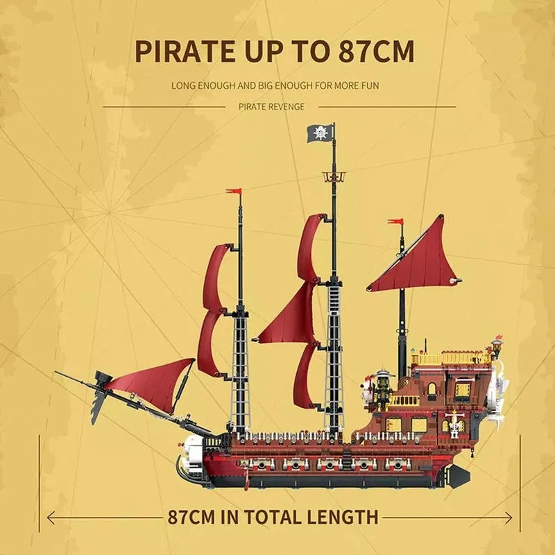 Building Blocks Creator MOC The Royal Pirate Revenge Ship Bricks Toys - 4