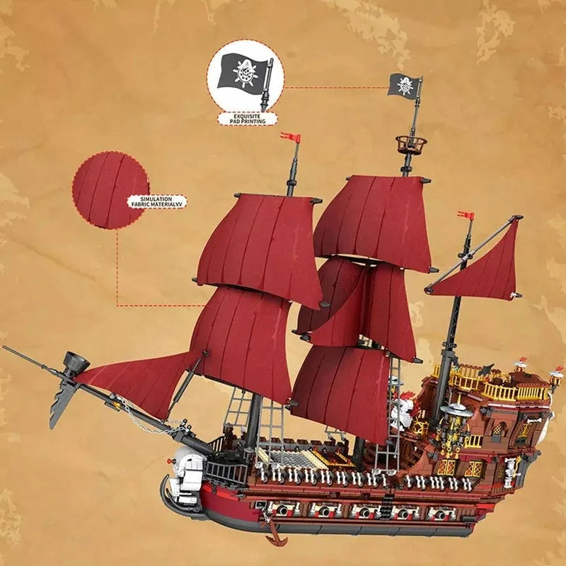 Building Blocks Creator MOC The Royal Pirate Revenge Ship Bricks Toys - 3