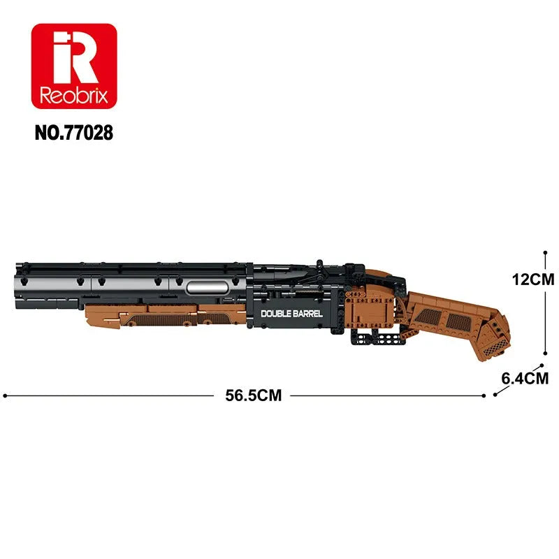 Building Blocks Military MOC Double Barrel Shotgun Gun Bricks Toys - 7