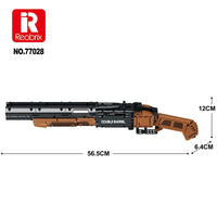 Thumbnail for Building Blocks Military MOC Double Barrel Shotgun Gun Bricks Toys - 7