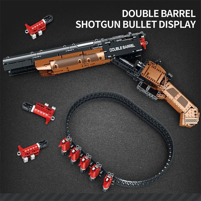 Building Blocks Military MOC Double Barrel Shotgun Gun Bricks Toys - 6