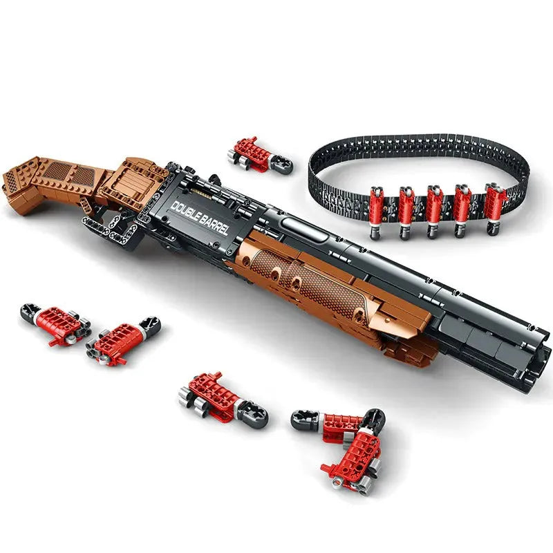 Building Blocks Military MOC Double Barrel Shotgun Gun Bricks Toys - 1