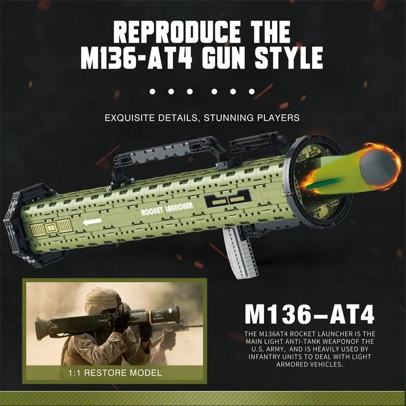 Building Blocks Military MOC M136 Antitank Grenade Launcher Bricks Toys - 6