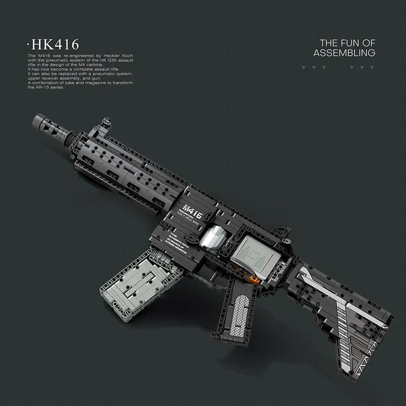 Building Blocks Military MOC M416 Assault Rifle Guns Bricks Toys 77004 - 5