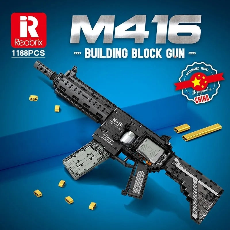 Building Blocks Military MOC M416 Assault Rifle Guns Bricks Toys 77004 - 2