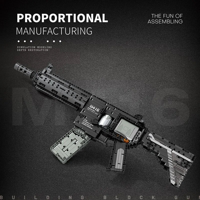 Building Blocks Military MOC M416 Assault Rifle Guns Bricks Toys 77004 Construction Set Toys - 3