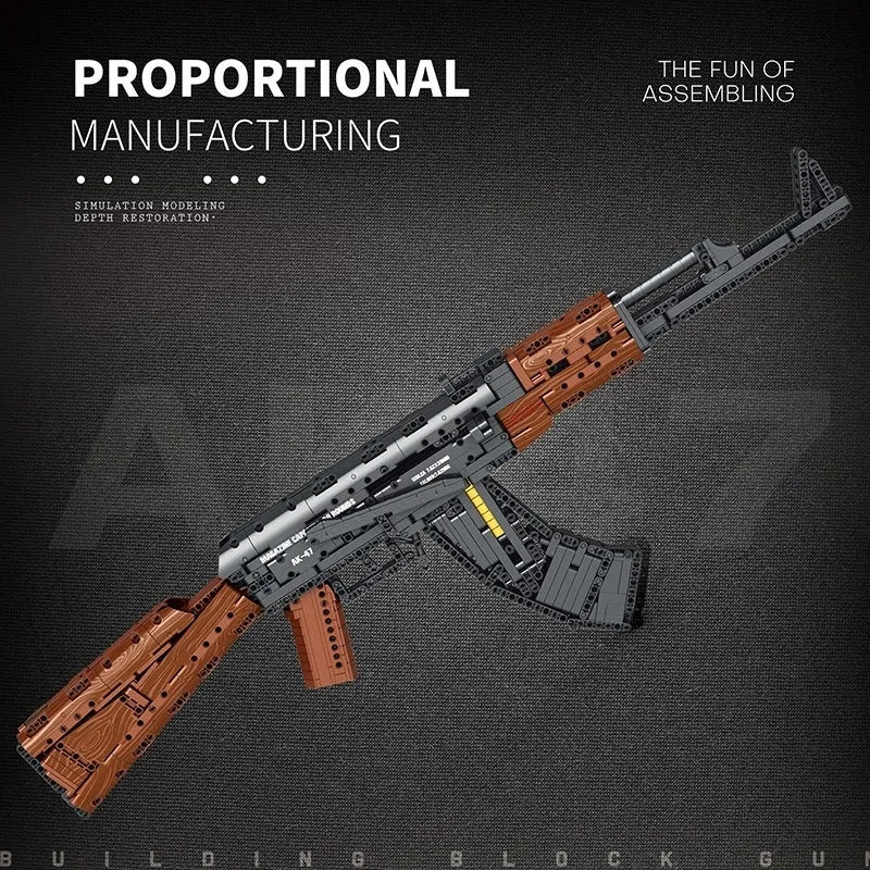 Building Blocks Military Weapon MOC AK47 Assault Rifle Bricks Toy 77005 - 3