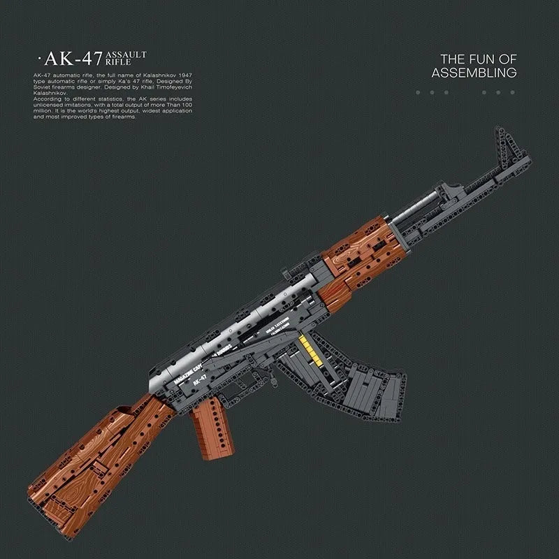 Building Blocks Military Weapon MOC AK47 Assault Rifle Bricks Toy 77005 - 5