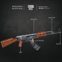 Thumbnail for Building Blocks Military Weapon MOC AK47 Assault Rifle Bricks Toy 77005 - 4
