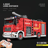 Thumbnail for Building Blocks MOC 22008 RC APP Water Jet City Fire Ladder Truck Bricks Toys - 3