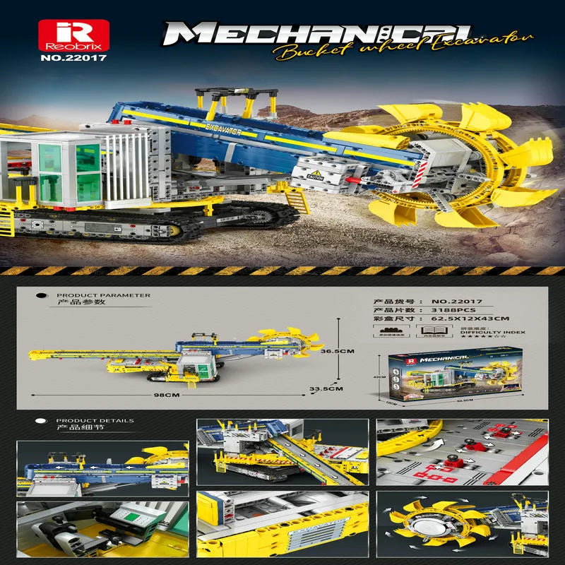 Building Blocks MOC 22017 RC APP Bucket Wheel Excavator Bricks Toy Construction Set Toys - 7